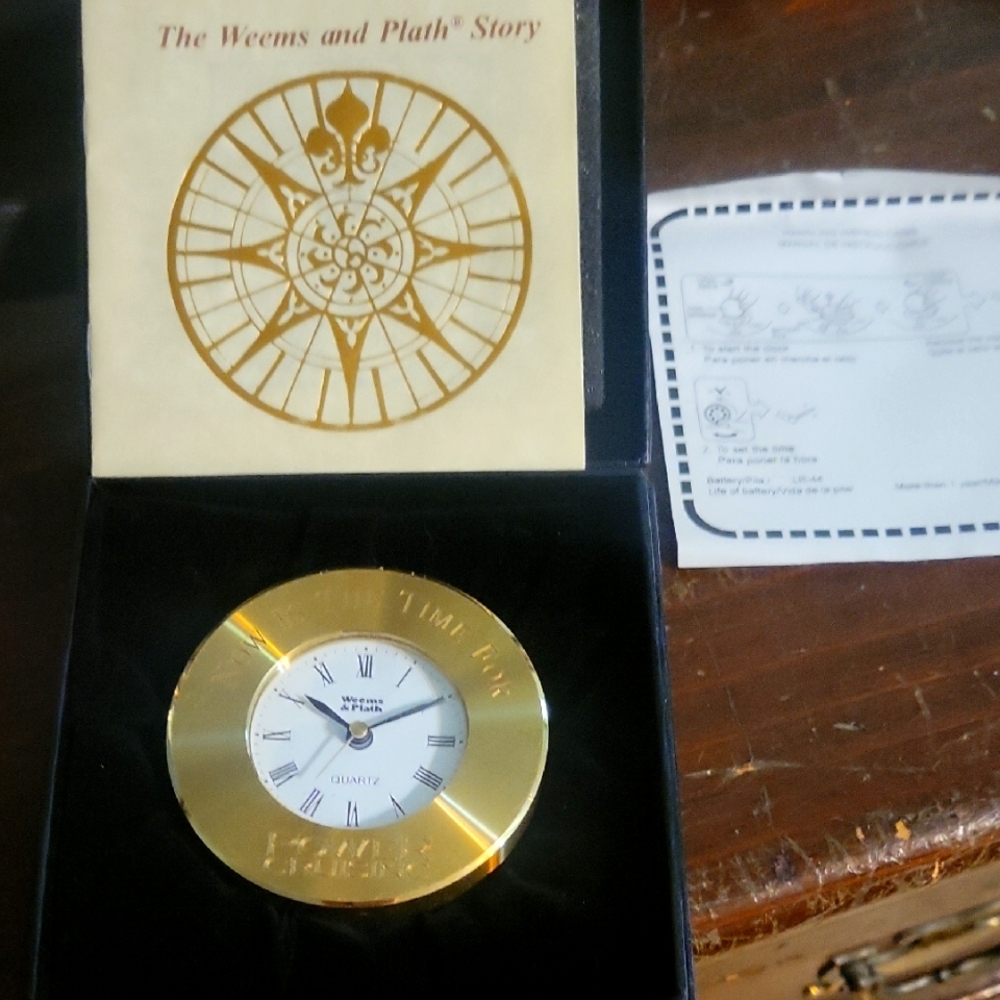 Weems & Plath Gold Weighted Desk Clock
